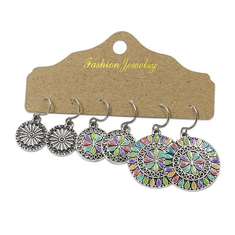 Bohemian Geometric Tassel Hoop Earrings