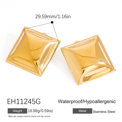 Fashionable Butterfly Bow Stainless Steel Earrings with 18K Gold Plating