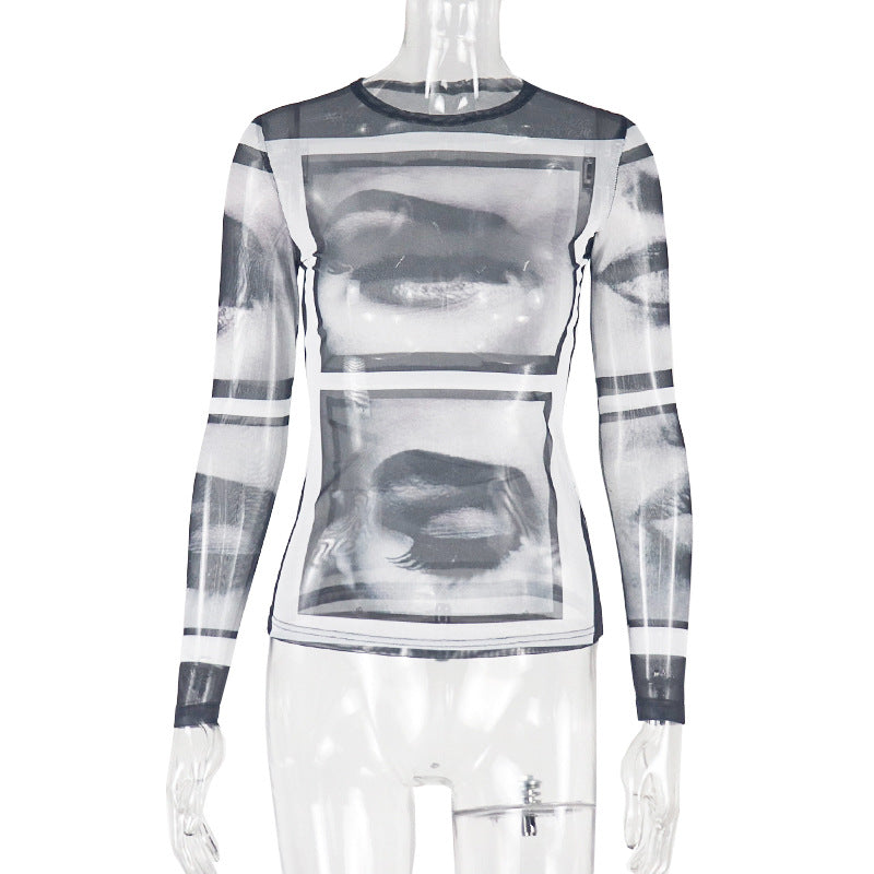 Trendy Abstract Print Long Sleeve T-Shirt