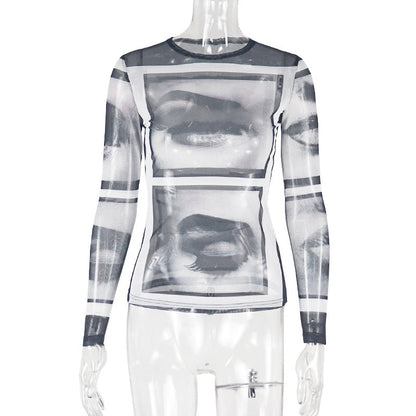 Trendy Abstract Print Long Sleeve T-Shirt