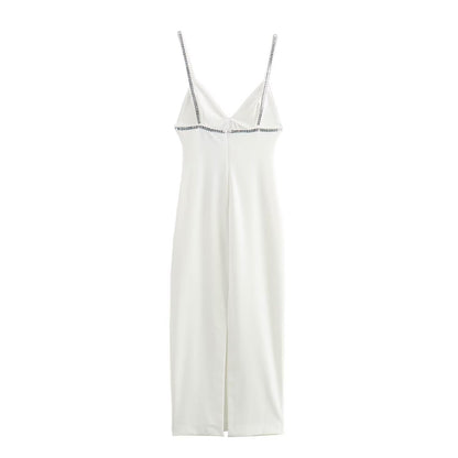 Trendy White Spaghetti Strap Maxi Dresses