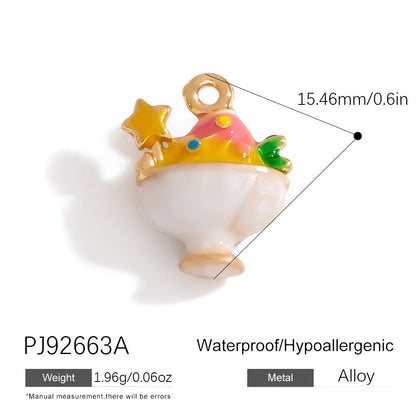 Alloy DIY Cartoon Car Pendant Droplet Decor