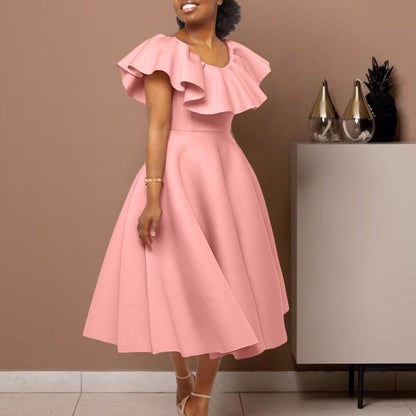 Elegant Ruffle Sleeve Maxi Dress For Parties