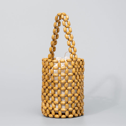 Wooden Bead Bucket Handmade Bags