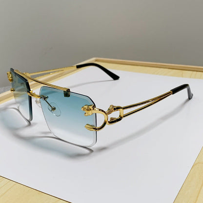 Trendy Square Sunglasses for Men and Women with Metal Frame