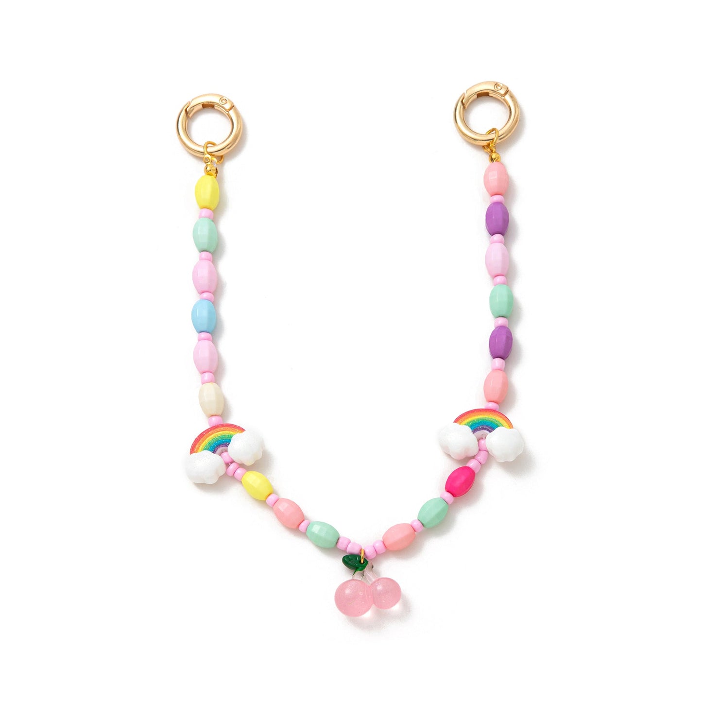 Cute Colorful Beaded Acrylic Keychain Bag Charm