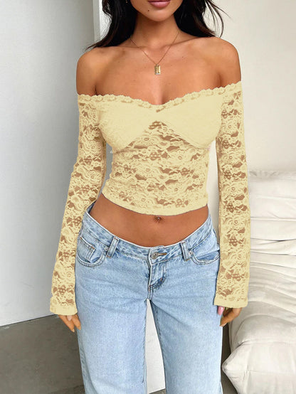 Sexy Lace Long Sleeve T-Shirt for Women