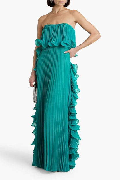 2025 Summer New Pleated Chest-Wrapped Big Pendulum Dress