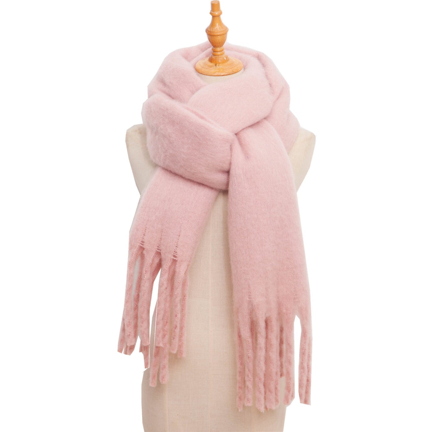 Solid Color Simple Tassel Scarves