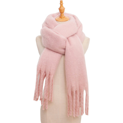 Solid Color Simple Tassel Scarves