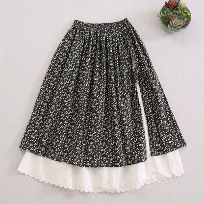 Artistic Printed A-Line Skirt with Tie Detail