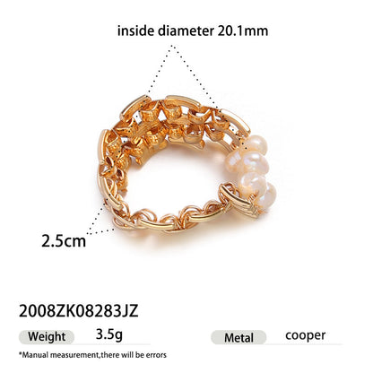 Retro Pearl Nest Adjustable Open Ring