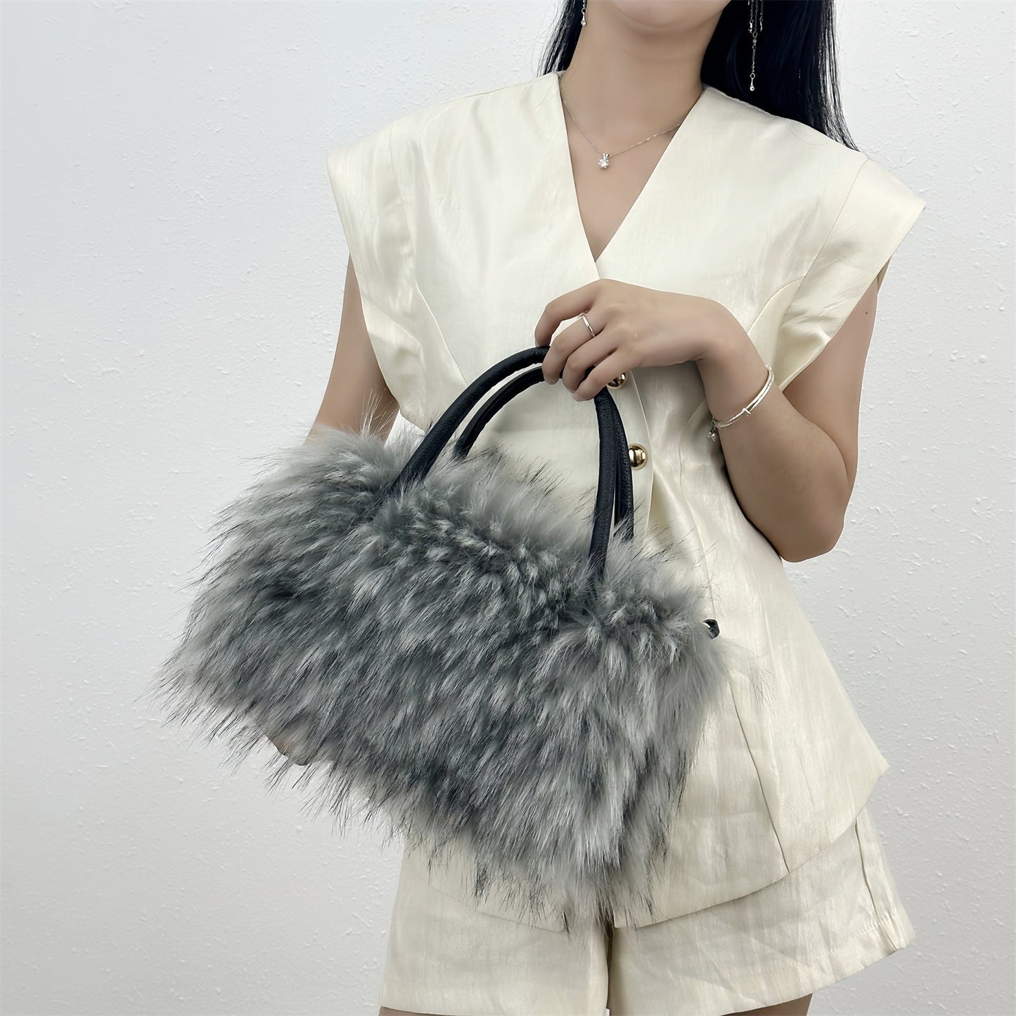 Fluffy Faux Fur Large Capacity Tote Handbag
