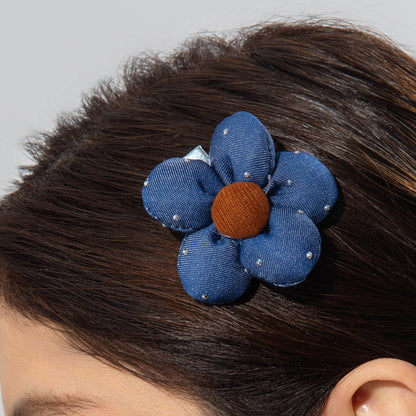 Trendy Floral Denim Tassel Earrings