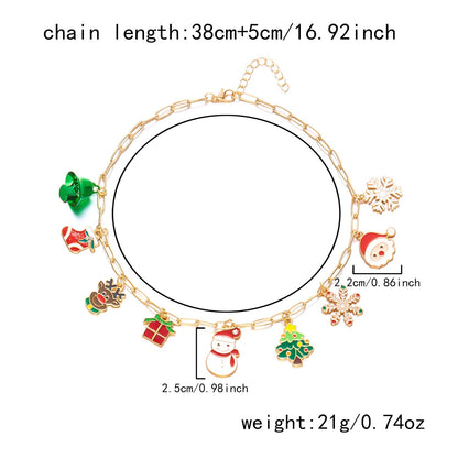 Bauai - Christmas Enamel Pendant Chain Necklace Bracelet