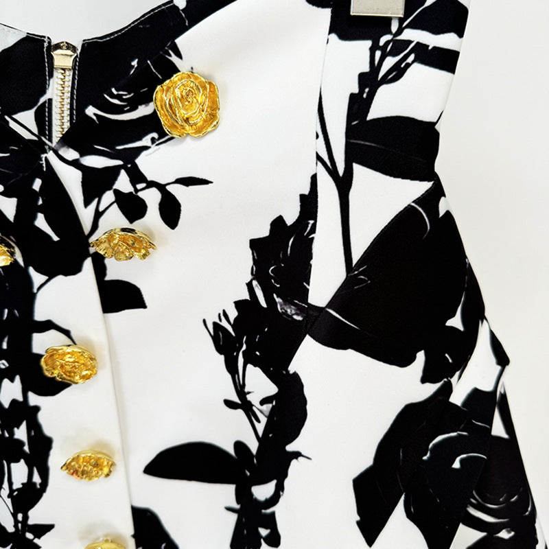 Floral Print A-Line Skirt Elegant Casual Wear