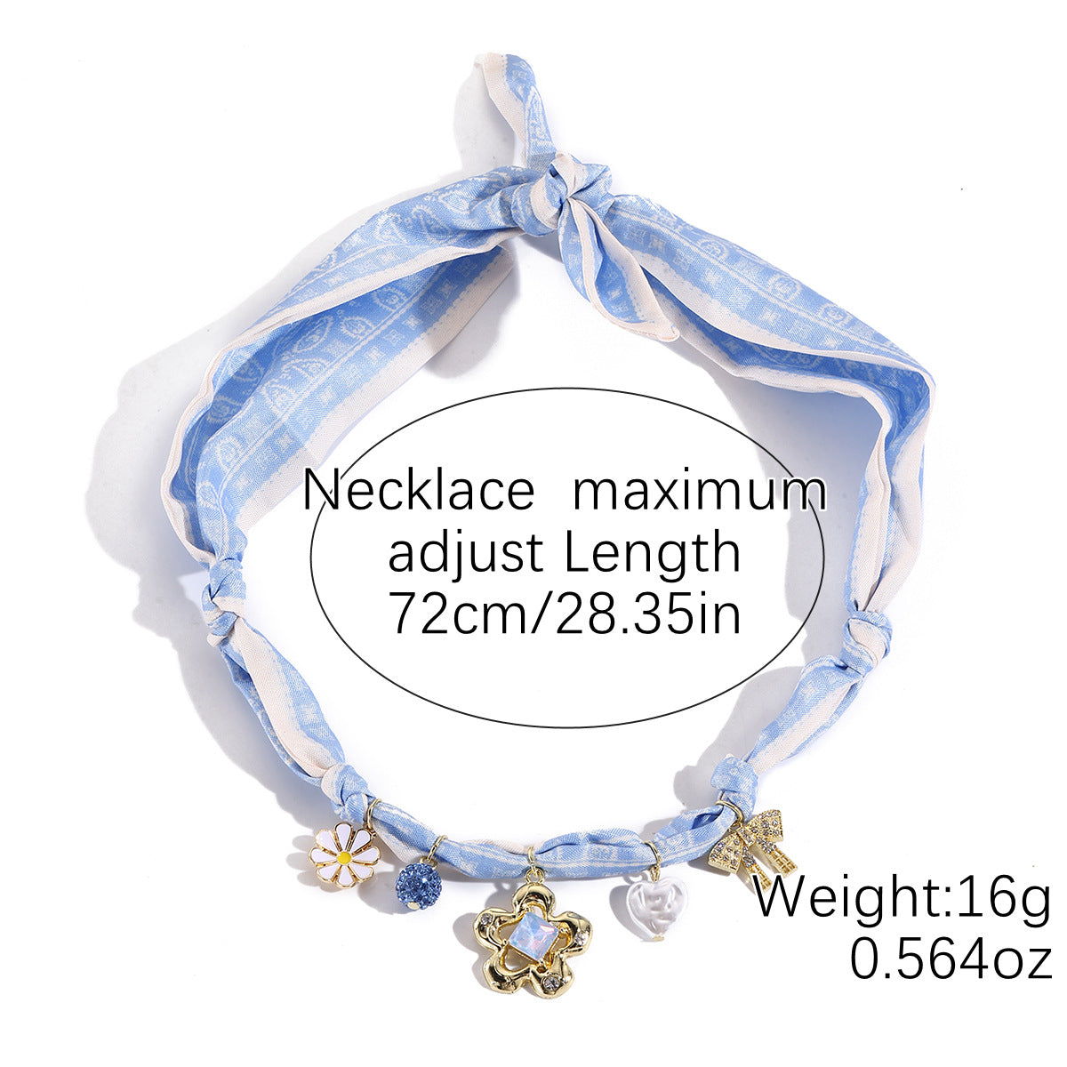 Elegant Pendant Floral Scarf Necklace