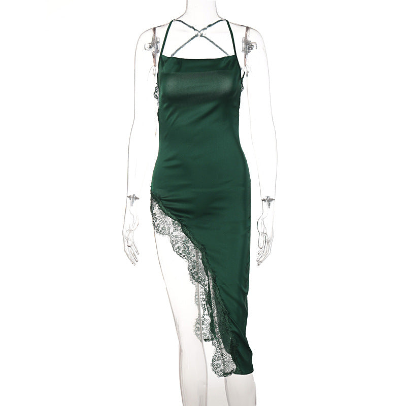 Women's Elegant Backless Lace Cami Dress