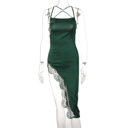Women's Elegant Backless Lace Cami Dress