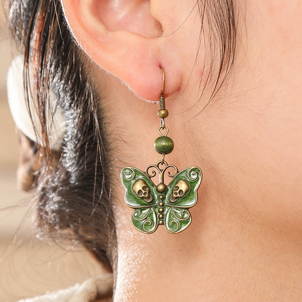 Bohemian Green Forest Earrings Set Artistic Vintage Style Geometric Accessories