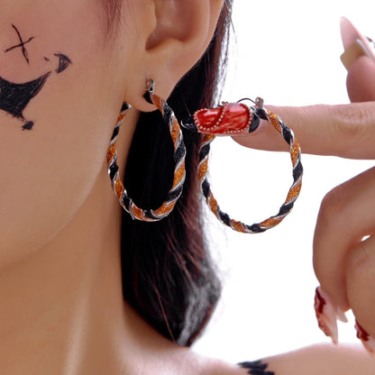 Halloween Pumpkin Ghost Tassel Dangle Earrings