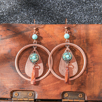 Bohemian Style Handmade Tassel Earrings with Heart-Shaped Design