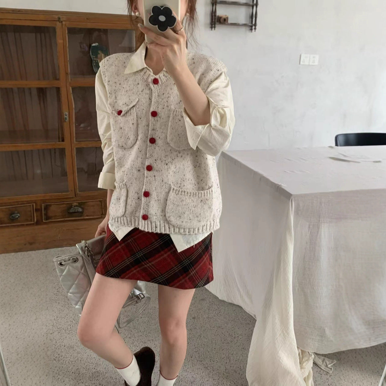Knitted Vest For Women Solid Color Lightweight Cardigan