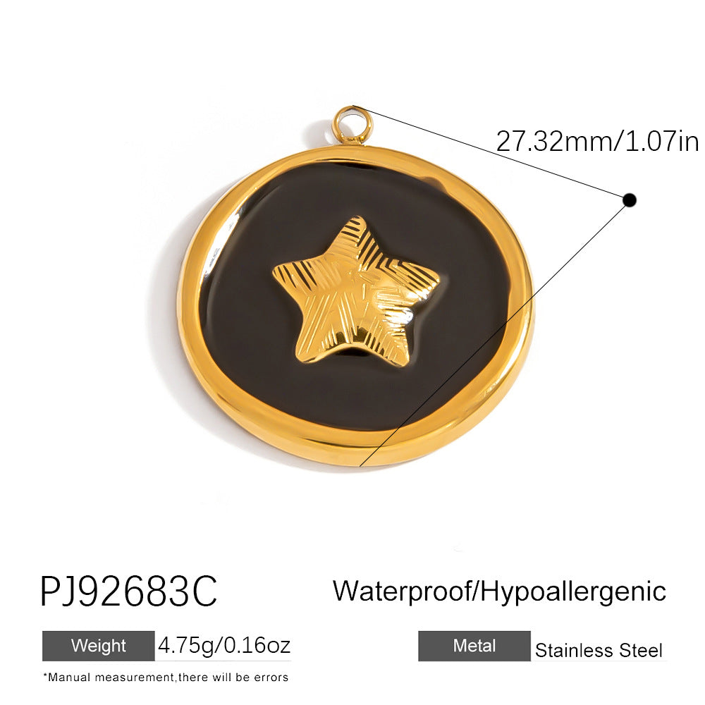 Heart Flower Pendant Accessories 18K Gold Plated Stainless Steel Jewelry