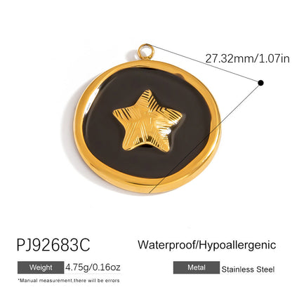 Heart Flower Pendant Accessories 18K Gold Plated Stainless Steel Jewelry