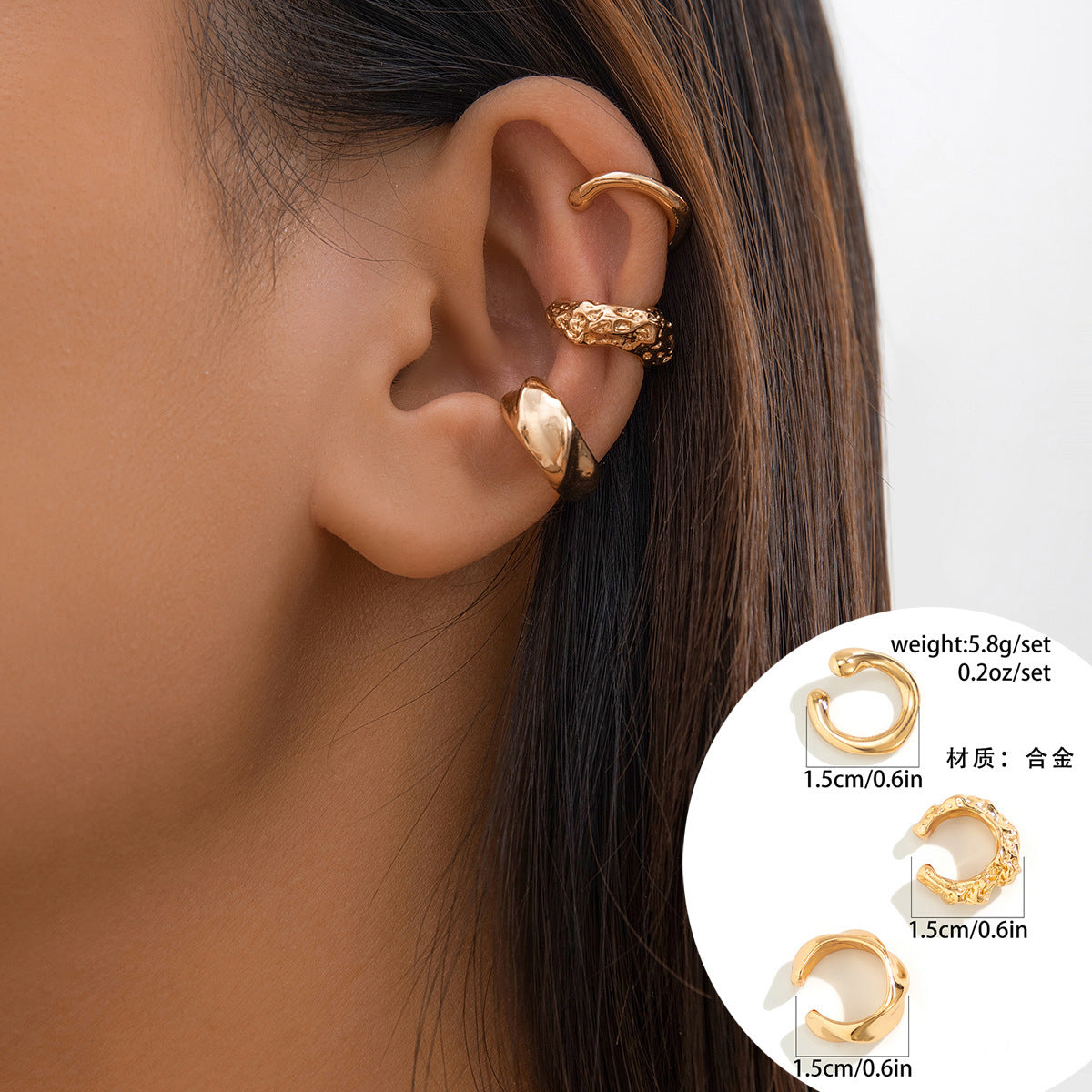 Geometric Metal Teardrop Earrings Fashion Statement Hoops