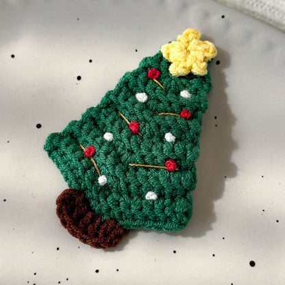 Sweet Hand Knitted Christmas Tree Hair Clip