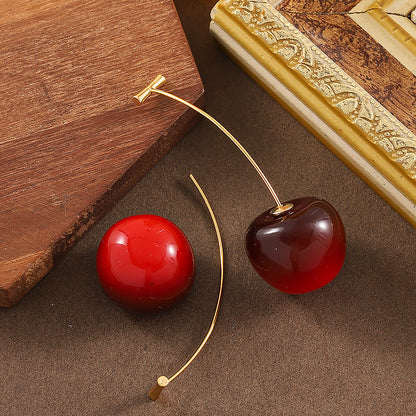 Cherry Fruit Earrings 16K Gold Plated Jewelry Stylish And Chic