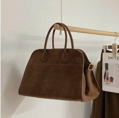 Vintage Suede Tote Large Capacity Satchel Bag