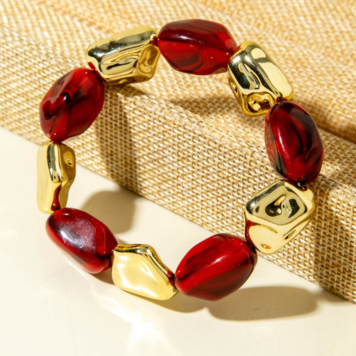 Exaggerated Acrylic Bead Bracelet Set Colorful Retro Jewelry