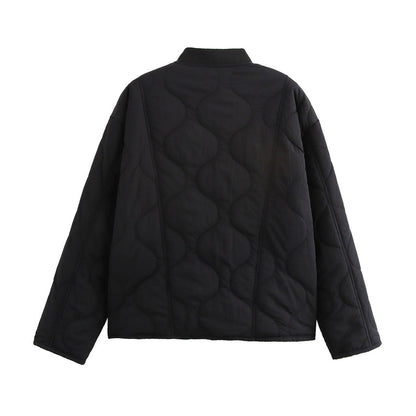 Casual Quilted Button Down Padded Coat