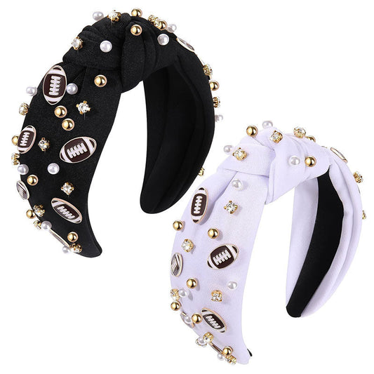Fashion Pearl Headband Trendy Wide Fabric Hair Accessory