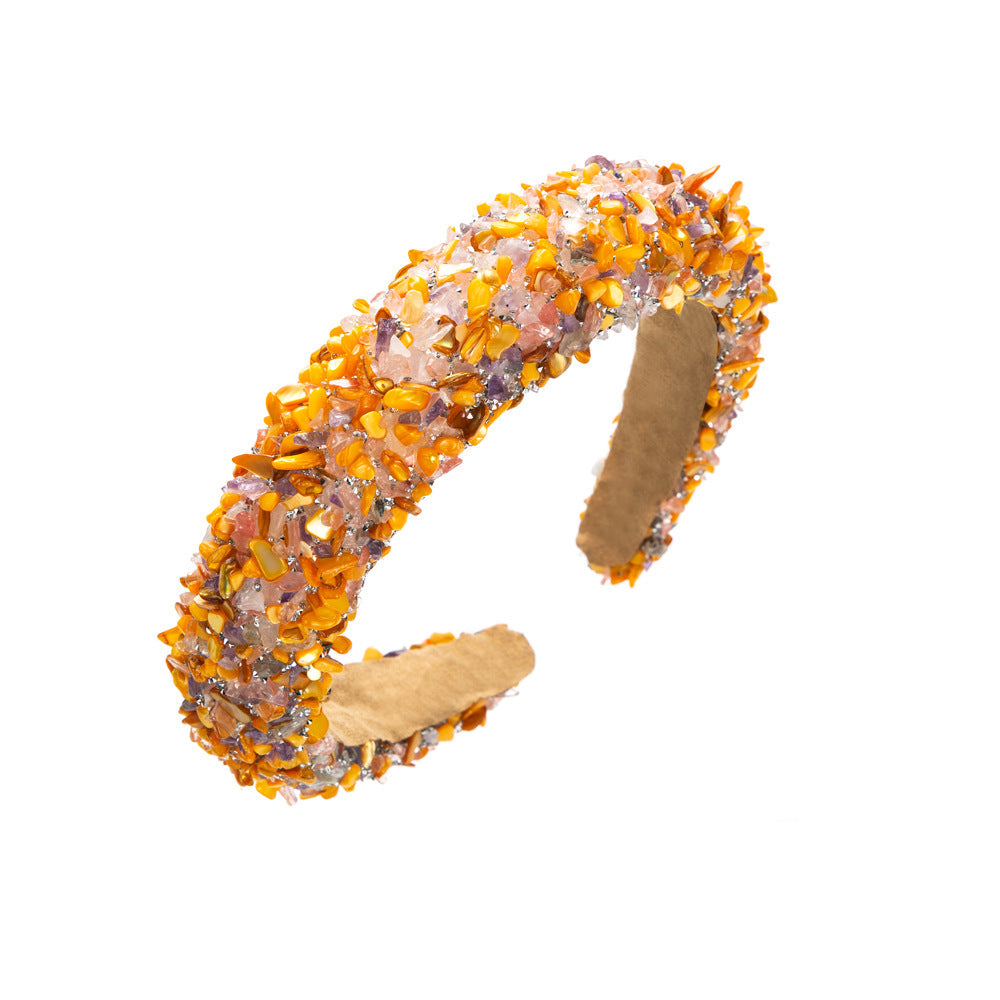 Baroque Colorful Gemstone Headband Trendy Fashion Accessory