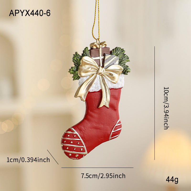 Colorful Resin Christmas Cartoon Hanging Ornament