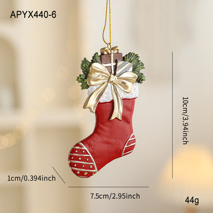 Colorful Resin Christmas Cartoon Hanging Ornament