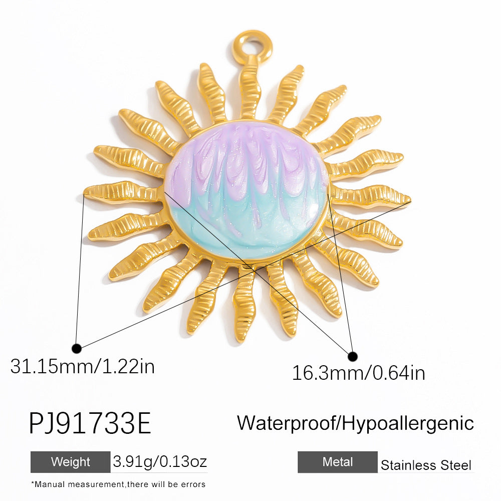 DIY Jewelry Accessories Stainless Steel Sun Shell Necklace