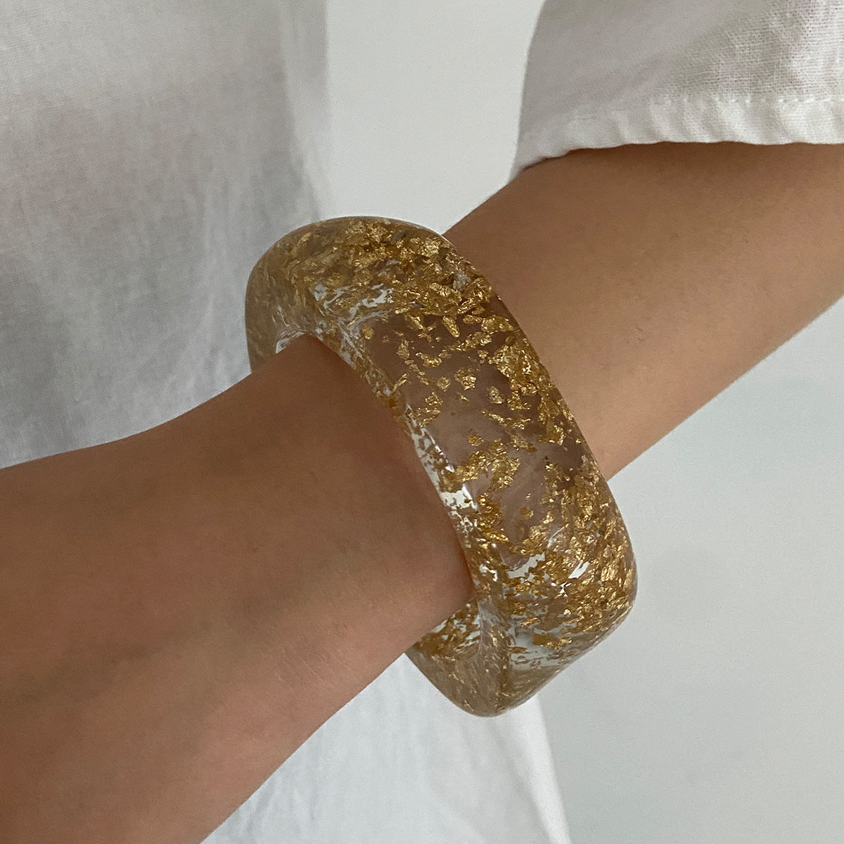 Geometric Transparent Bangle Bracelet for Women