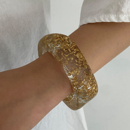 Geometric Transparent Bangle Bracelet for Women