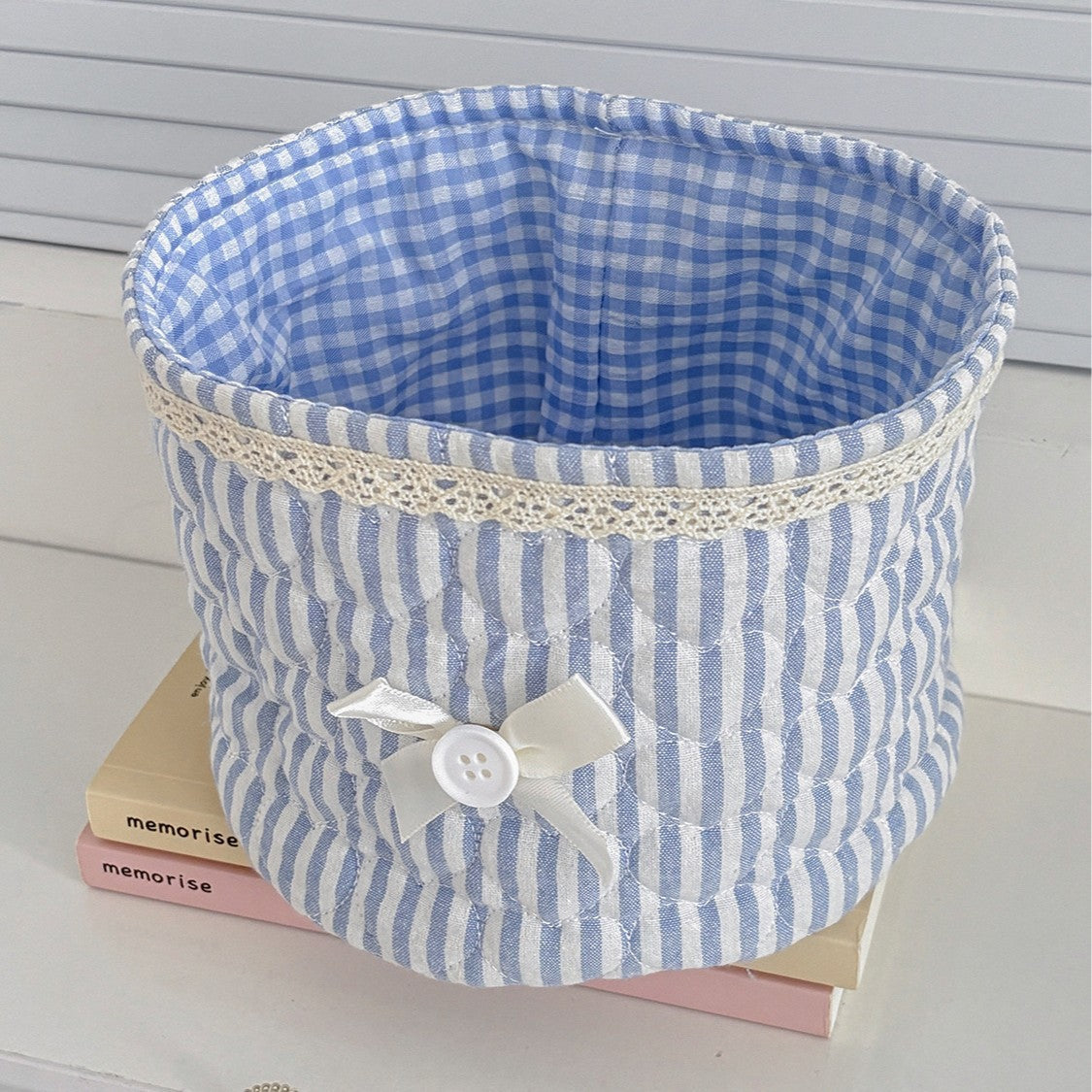 Sweetheart Lace Cylindrical Storage Basket Modern Minimalist Style