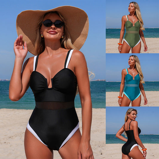 New Women'S One-Piece Swimwear With Mesh Inserts
