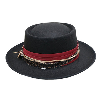 Elegant Black Wool Felt Fedora Hat for Women