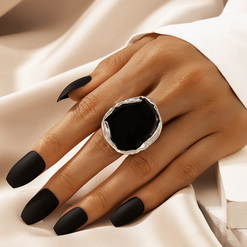 Geometric Alloy Adjustable Ring Vintage Style Jewelry