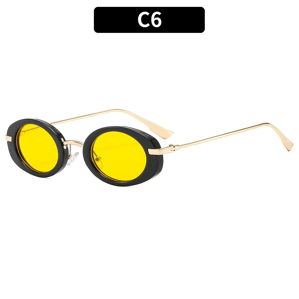 Retro Oval UV400 Women's Sunglasses Trendy Outdoor Eyewear