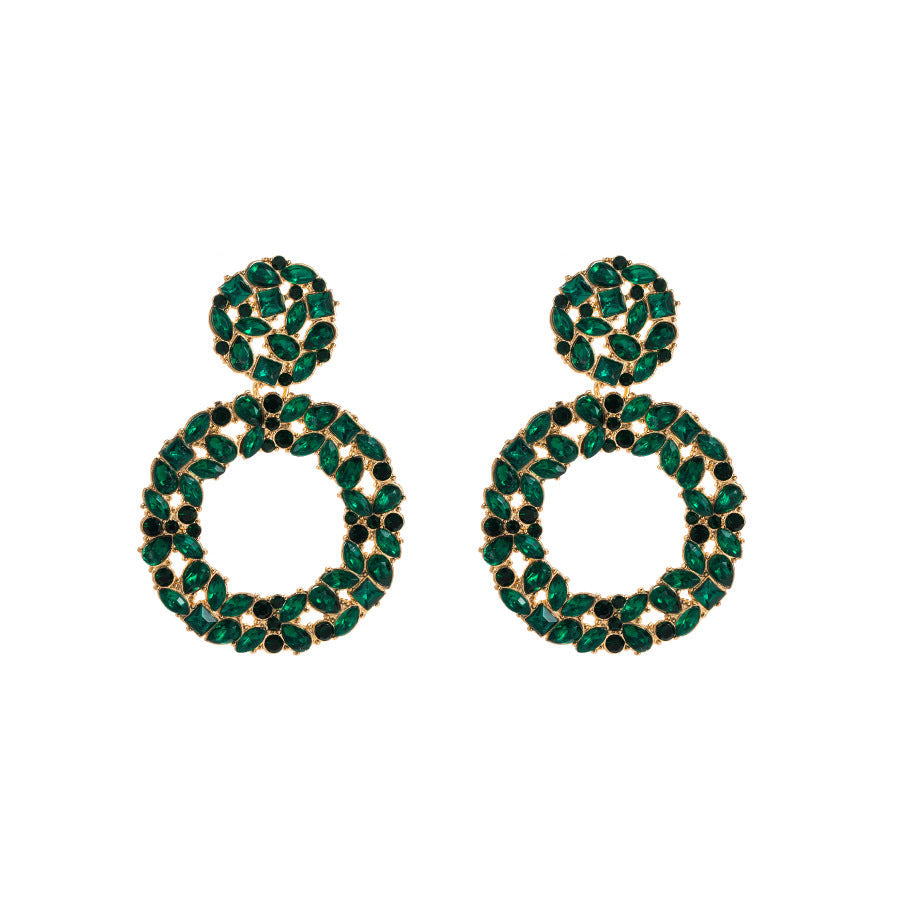Geometric Crystal Drop Earrings Trendy Fashion Statement