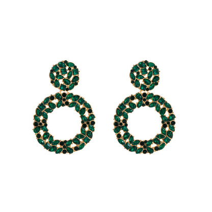 Geometric Crystal Drop Earrings Trendy Fashion Statement