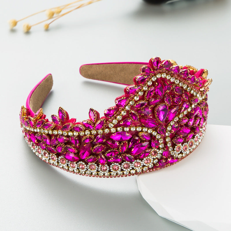 Exaggerated Crown Headband Baroque Style Fashion Hair Accessory